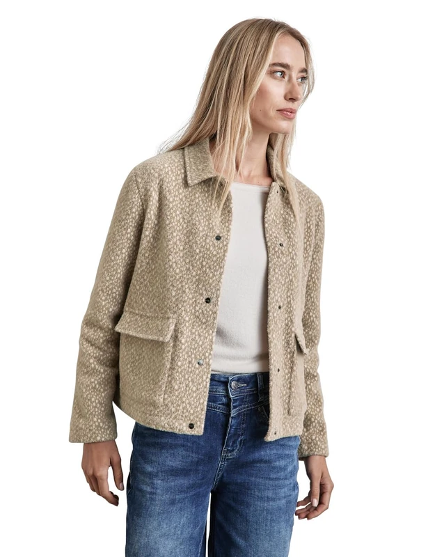 Street One Women's A212194 Feather Yarn Jacket, Rich Sand, 16