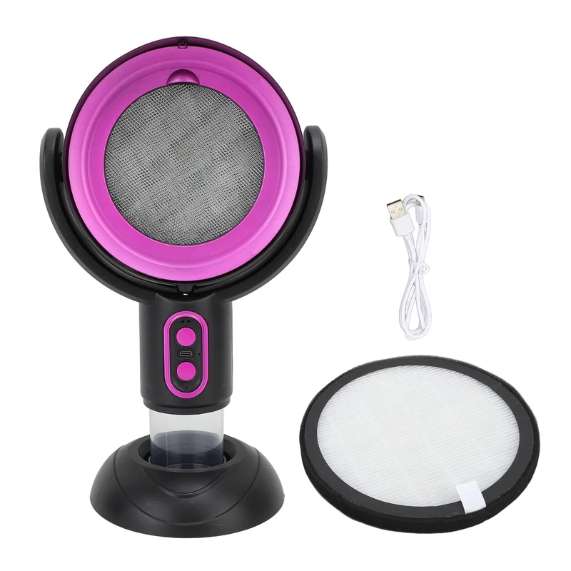 Desktop Range Hood Portable Kitchen Exhaust Fan USB Powered 5V 8W 2 Gear Speed Removable Filter and Oil Storage Cup Prevent Smoke Spread Effective Compact (Black and Purple)