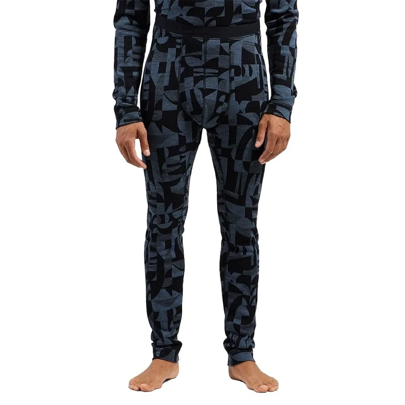 Odlo Men's Thermohose Heritage I Merino Unterwäsche Herren I Warme Thermounterwäsche Leggings, Provincial Blue-Black, XXL Slim