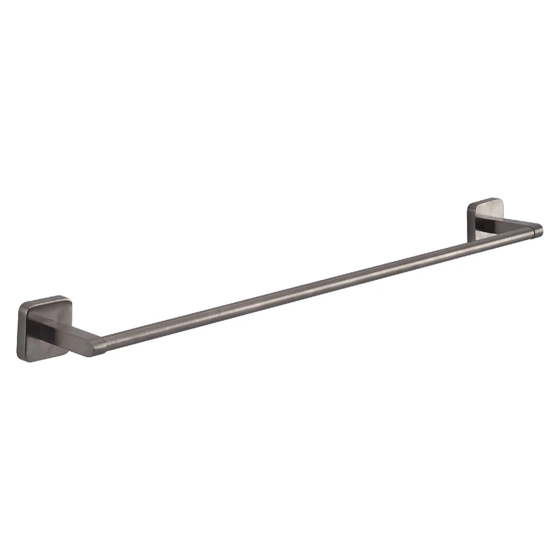 Gedy Tonga Bathroom Towel Rack, Wall Towel Bar, Adhesive Towel Rack, Towel Rail without Drill, 60 x 6.9 x 4.7 cm, Gun Metal, Stainless Steel