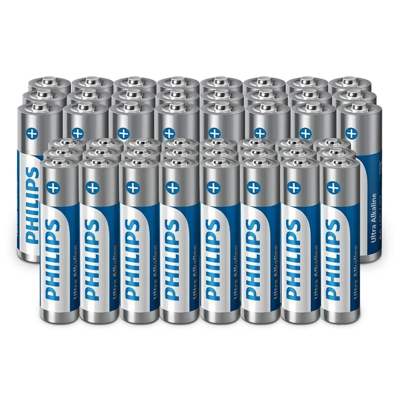 Philips Ultra AA/AAA Alkaline Batteries Combo - Multi-Use for Various Devices, Pack of 48