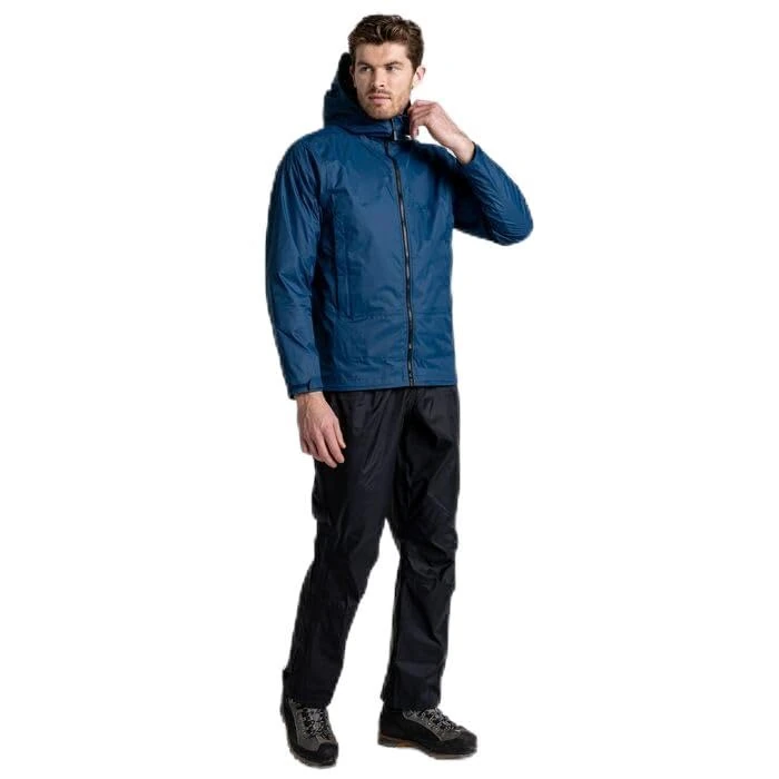 Craghoppers Expert Lightweight Foldable Waterproof Jacket 2 Pockets Ideal for Walking, Camping, Hiking Outdoor, Blue, 36