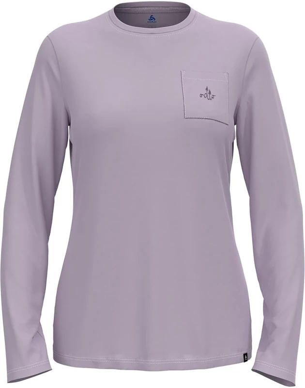 Odlo Women's Langarm Wandershirt Damen Merino 200 I Funktionsshirt Wandern Atmungsaktiv Shirt, Misty Lilac, S