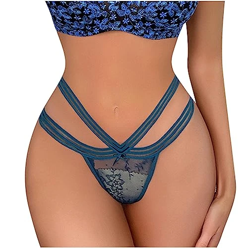 SYDUZAX Sexy Panties for Women Sexy Lace See Through Thongs Panties Naughty Lingerie Sexy Transparent Lace Underwear Bikini Knickers Ladies Erotic Thongs G String Briefs