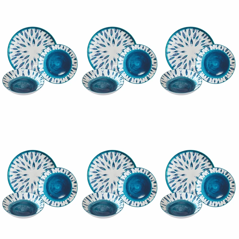 Marechiaro 18-Piece Porcelain Dinner Set, 6 Places