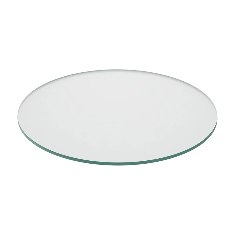 Relaxdays Glass Top, 8mm Thick, Tempered ESG, Safety Screen for Table & Fireplace, Fireproof, Round, Ø 40cm, Transparent