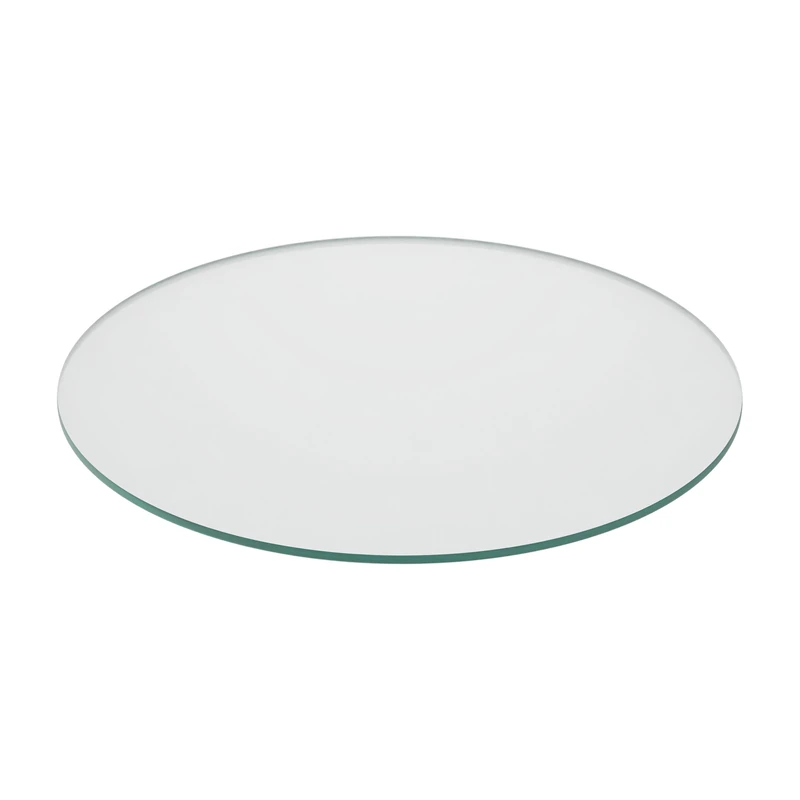 Relaxdays Glass Top, 8mm Thick, Tempered ESG, Safety Screen for Table & Fireplace, Fireproof, Round, Ø 50cm, Transparent, 50 cm