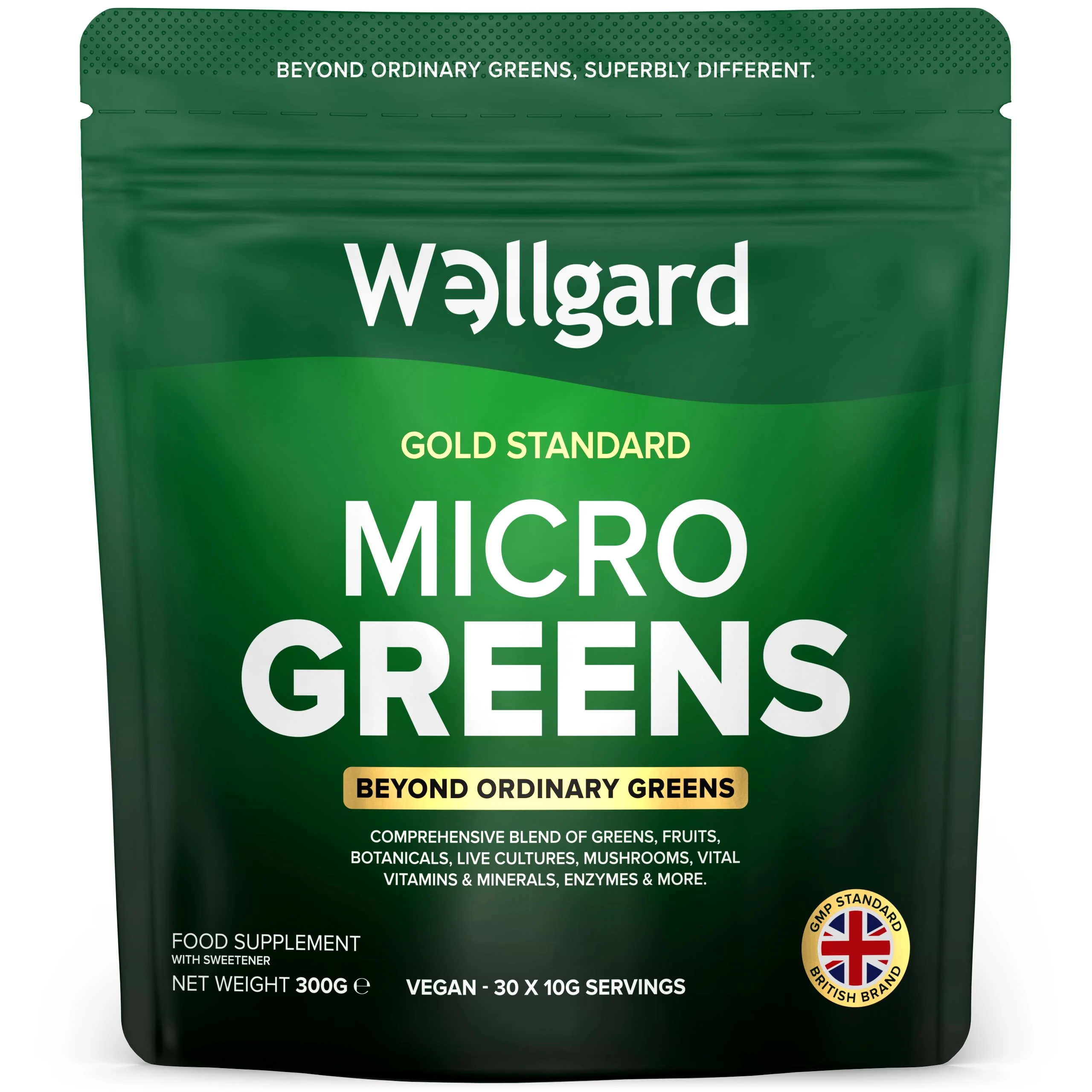 Wellgard Micro Greens 300 Grams – Greens Powder, 57 Ingredients, 84 Scientifically Proven Health Benefits, Super Greens Powder