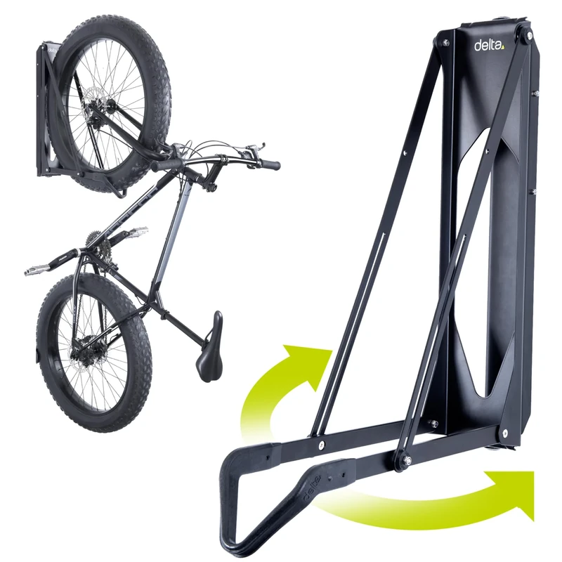 Pivot Bike Storage Rack Black by Delta Cycle - Bike Rack Garage Wall Mount Swivels to Save Space - No Heavy Lifting Required Vertical Bike Rack - Indoor Bike Storage Wall Hanger Holds Up to 100 lbs