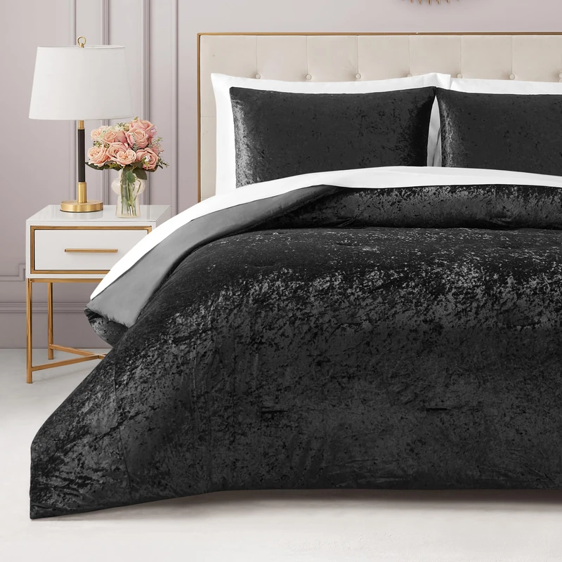 Juicy Couture Comforter Set, Polyester, Black Velvet, Twin/Twin XL