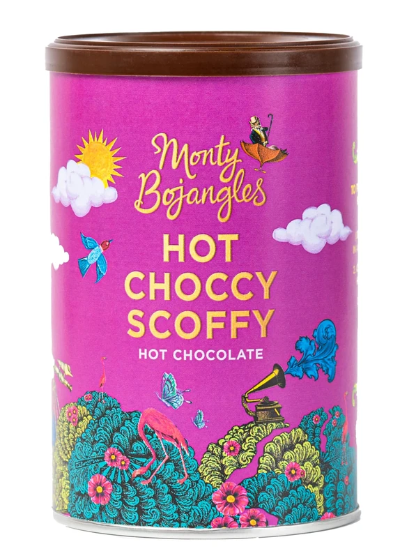 Monty Bojangles Choccy Scoffy Instant Hot Chocolate (250g), Deliciously Moreish Luxury Drinking Chocolate with Rainforest Alliance Cocoa, Rich & Creamy Hot Chocolate Powder, Perfect Chocolate Gift