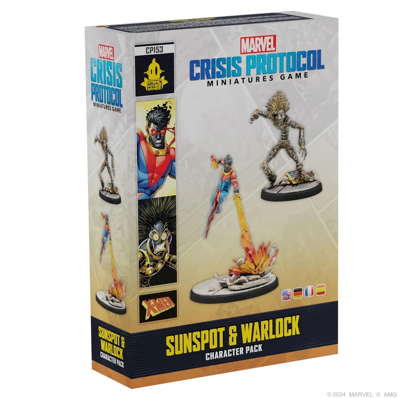 Asmodee Atomic Mass Games Marvel: Crisis Protocol Character Pack - Sunspot & Warlock (CP153) - Tabletop Game - 168+ - 2 Players - 2020