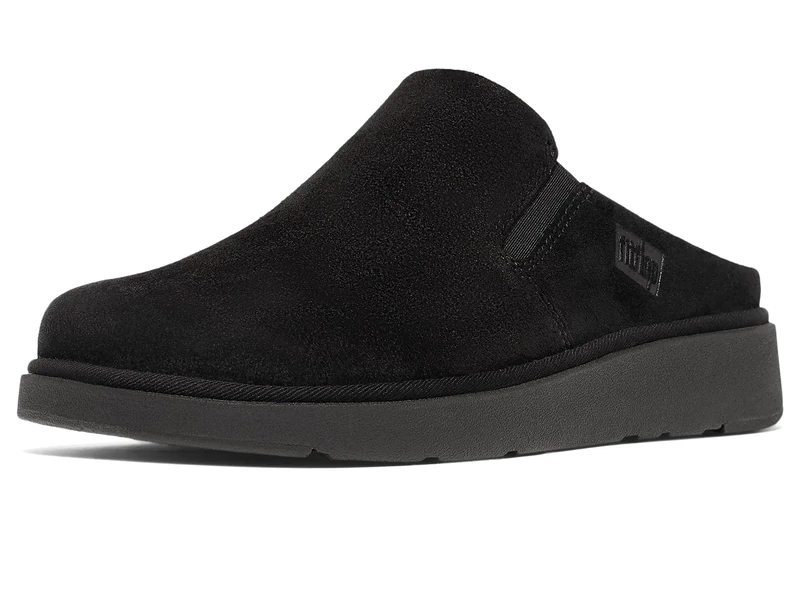 Fitflop Womens Gen-ff Elasticated Suede Mule, Black, 4 UK