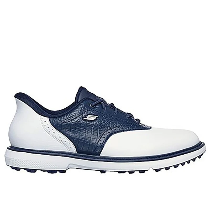 Skechers Women's Prestige Spikeless Slip-in Arch Fit Golf Shoe Sneaker, White/Navy, 10