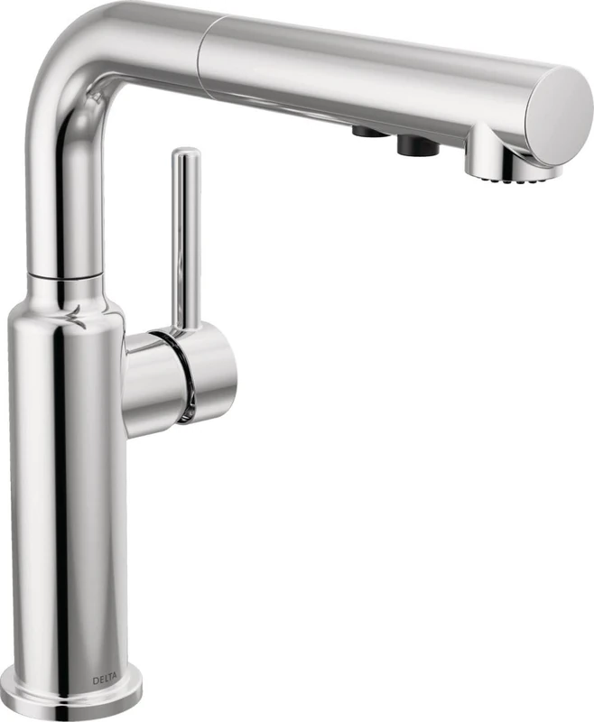 Delta Faucet Daneri Pull-Out Kitchen Faucet, Chrome Kitchen Faucets with Pull-Out Sprayer, Kitchen Sink Faucet, Faucet for Kitchen Sink with Magnetic Docking, Chrome 16879-DST