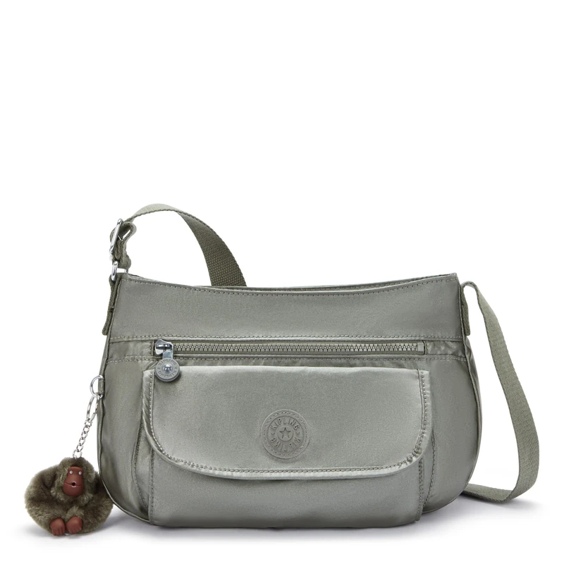 Kipling Women's Syro Cross Body, Moon Grey Metallic, 12.25''L x 8.75''H x 5''D