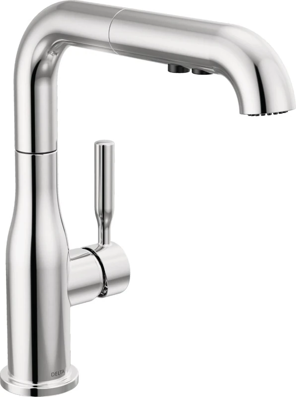 Delta Faucet Almari Pull-Out Kitchen Faucet, Chrome Kitchen Faucets with Pull-Out Sprayer, Kitchen Sink Faucet, Faucet for Kitchen Sink with Magnetic Docking, Chrome 16943-DST