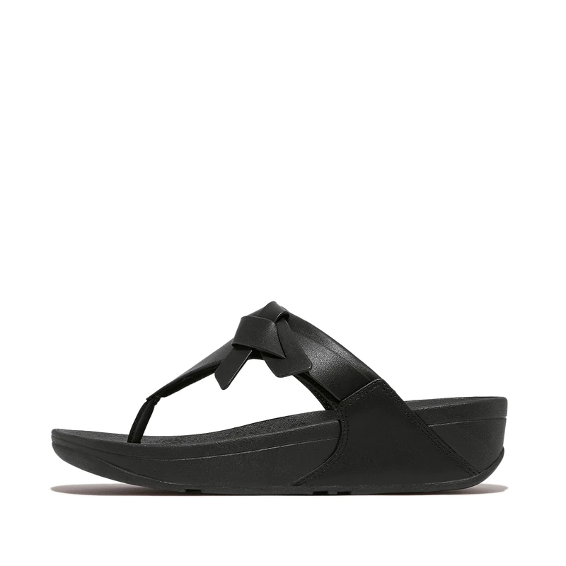 Fitflop LULU FOLDED-KNOT LEATHER TOE-POST SANDALS - Image 1
