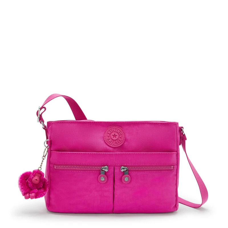 Kipling Women's New Angie Cross Body, Glowing Fuchsia, 10.75''L x 8''H x 3''D
