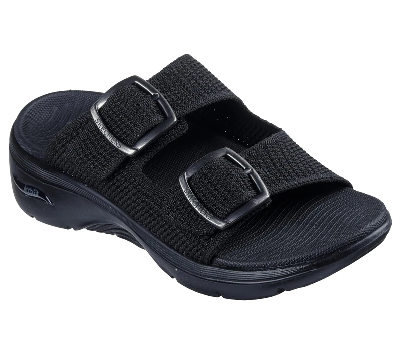 Skechers Go Walk Arch Fit 2.0 Destined Textile Women's Black Sandals - UK 8
