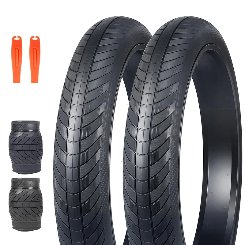 BALINGE 2 Pack 26x3.0 Fat Bike Tires ebike Tires Mountain Bike Heavy Duty High-Performance Wear-Resistant E-Bike Mountain Snow Bike Tire 26 x 3 Fat tire，Black，2 Tire 2 Levers，Non-Slip - Image 1