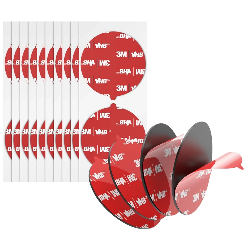 3M Double Sided Adhesive Pads Heavy Duty VHB 50MM Diameter 0.6MM Thick 20 PCS Black 5925 Round Sticky Mounting Foam Tape Strong Adhesive for Car Décor Home Office Logos