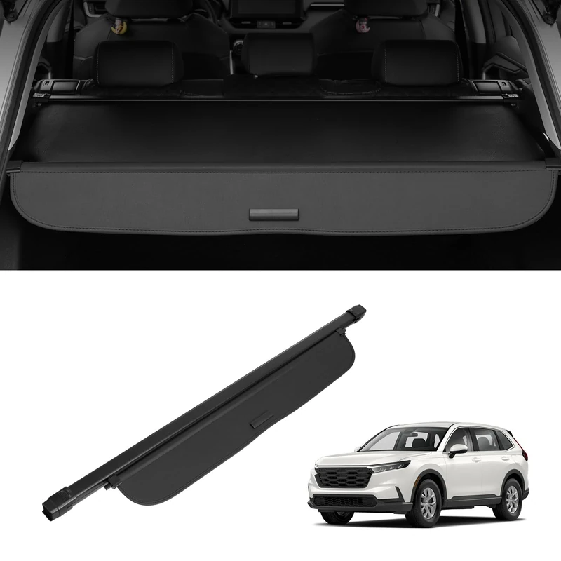 VEVOR Retractable Cargo Cover for Honda, Upgraded Waterproof Trunk Cover Security Shield Shade for Honda CRV 2023-2025 5-Seater, UV Resistant Rear Trunk Cover with Aluminum Alloy & PVC Leather Texture