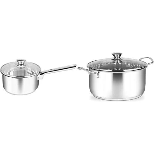 Penguin Home Premium Stainless Steel Cookware Set- Stockpot and Saucepan