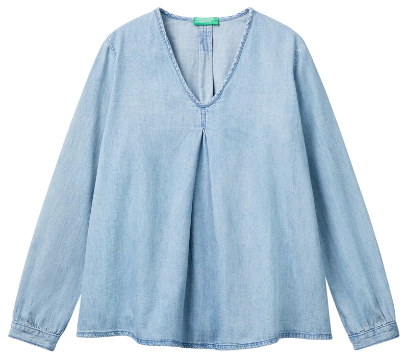 United Colors of Benetton Women's Shirt, Blue, M