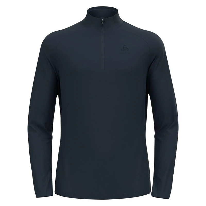 Odlo Men's Essential Light Fleece Jumper, Midlayer with Half Zip, Long Sleeve Hiking Shirt