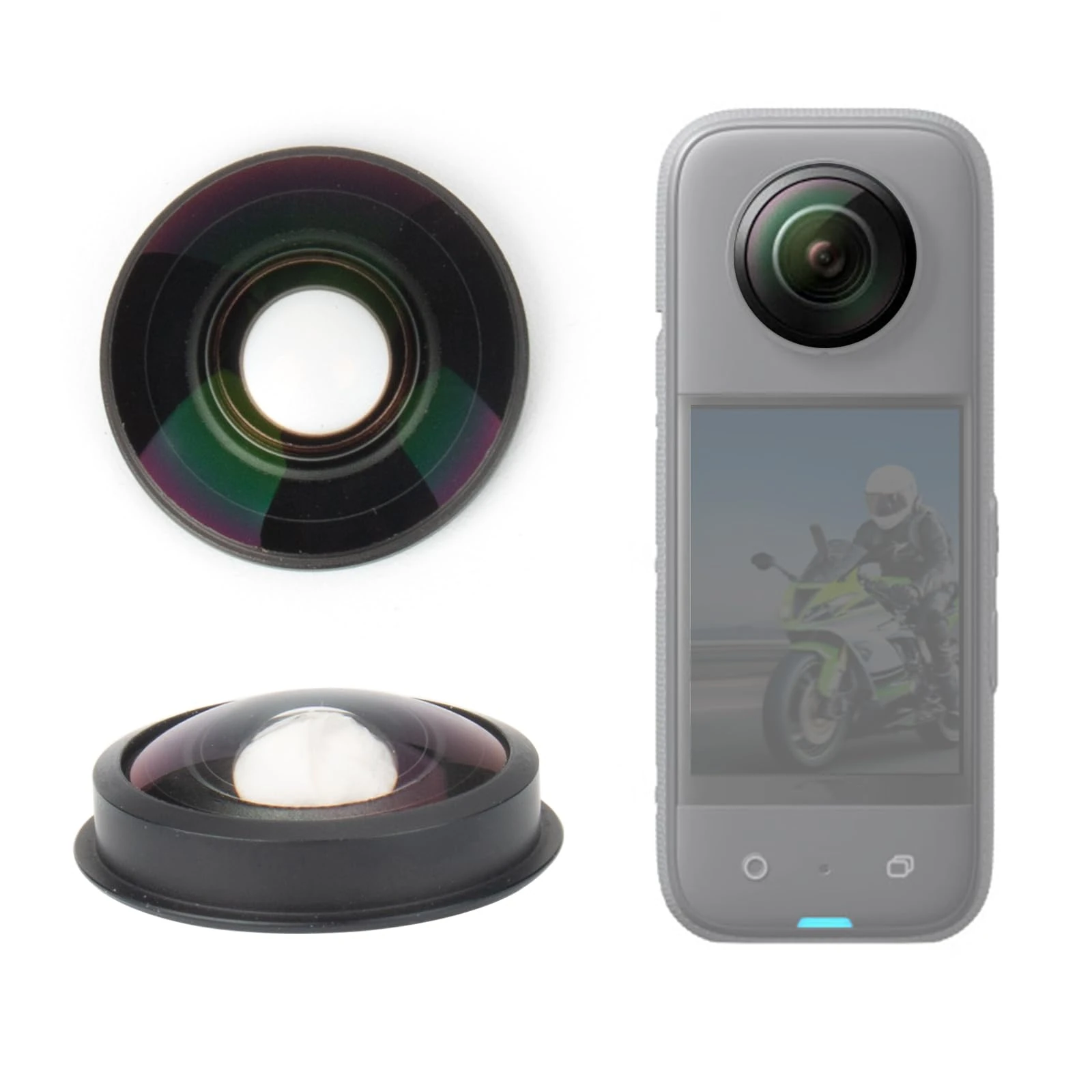 EUGOOCX Replacement Lens for New Insta360 X4 Action Camera Lens Repair Part (Version 2 - with Rim)