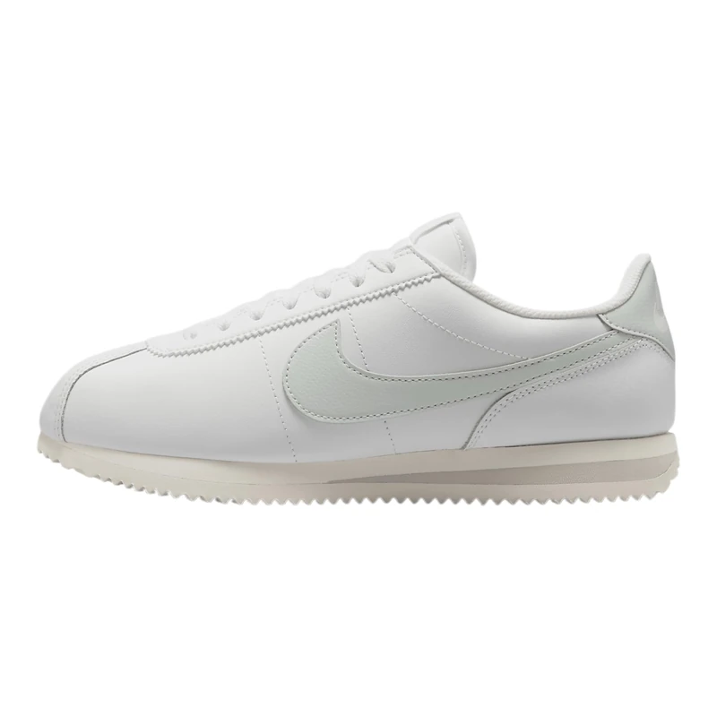 NIKE Womens Cortez Leather Sneaker, Summit White Light Silver Sail, 7 UK