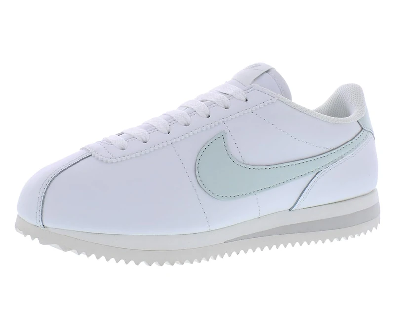NIKE Womens Cortez Leather Sneaker, Summit White Light Silver Sail, 8 UK