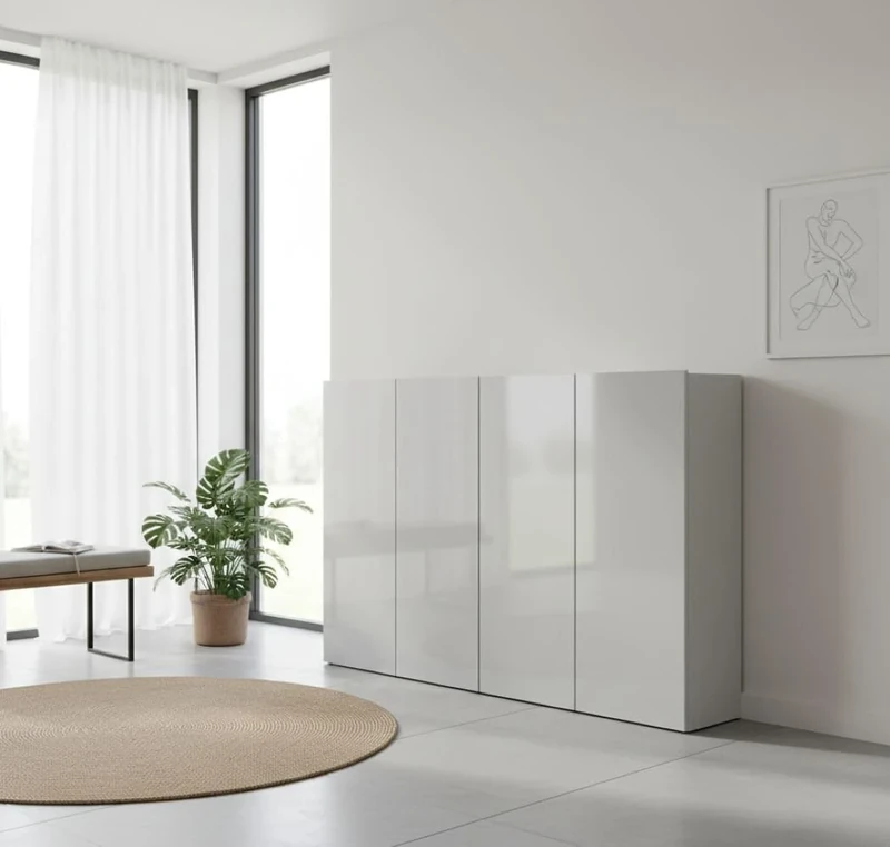 Dmora Uitenhage Shoe Rack, Multi-Purpose Entrance Cabinet, Shoe Cabinet, Made in Italy, 160 x 34 x 115 cm, Grey