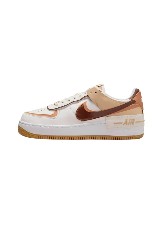 NIKE Women's Air Force 1 Shadow Sneaker, Sail Flax Sesame Brown, 3 UK