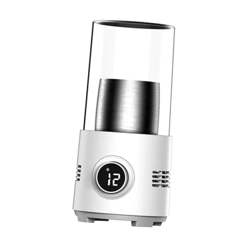 TOPBATHY 1 PC Quick Cooling Cup Smart Refrigeration Cup Digital Temperature Display Two Gears for Cooling and Heating USB Beverage Cooler Warmer White