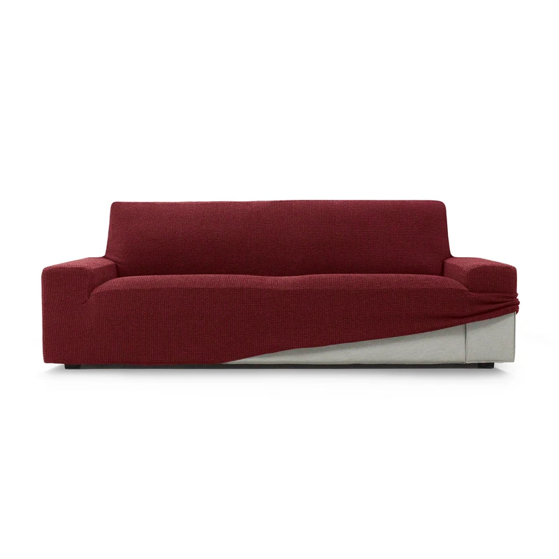 ECOMMERC3 | Sofa-3-Seater Super Elastic Soft Touch Cover Made in Spain – Burgundy Sofa Cover Includes Foam Sticks for Adjustment - Image 1