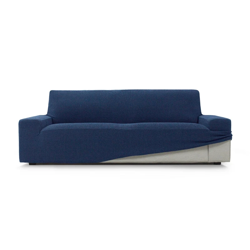 ECOMMERC3 | SOFA 4 Seater Super Elastic Soft Touch Cover Made in Spain - Navy Sofa Cover Includes Foam Sticks for Adjustment - Image 1