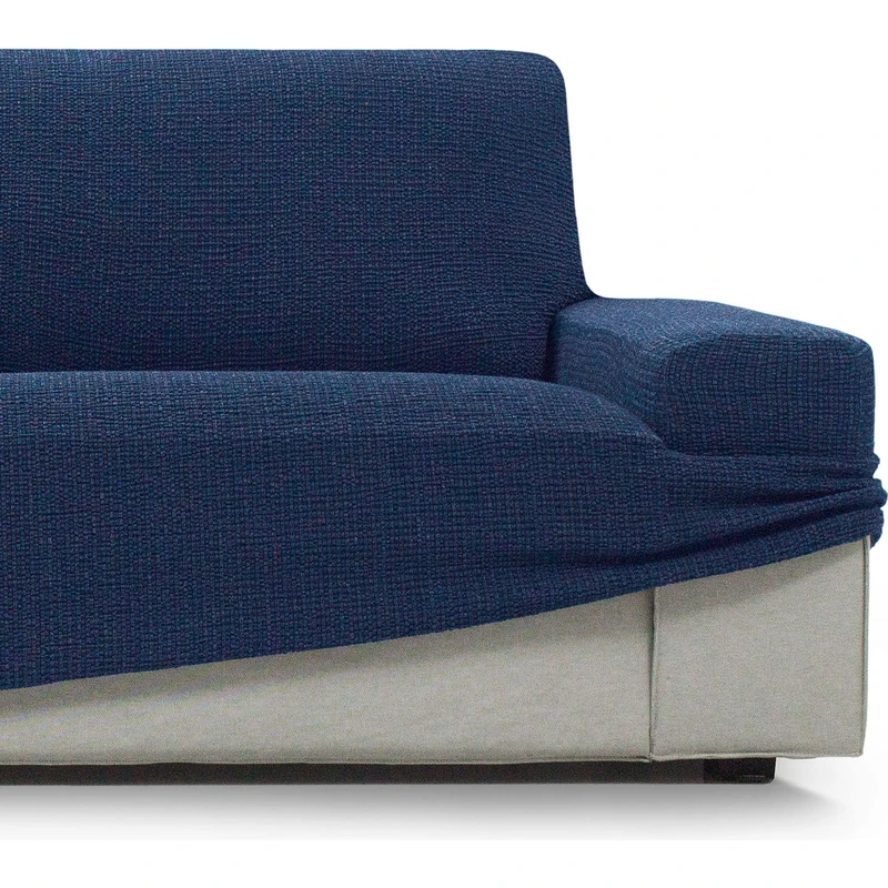 ECOMMERC3 1 Seater Sofa-Cover Super Elastic Soft Touch Made in Spain – Navy Blue Sofa Cover Includes Foam Sticks for Adjustment
