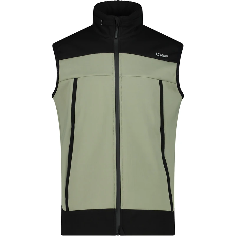 CMP Men's Gilet Da Uomo Con Cappuccio Fisso in Softshell Accoppiato Vest, Sage, 58 - Image 1