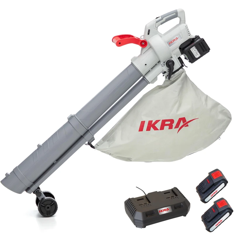 IKRA Battery Leaf Vacuum Leaf Blower 3in1 IALS 2-20 incl. 2x rechargeable battery & double quick charger