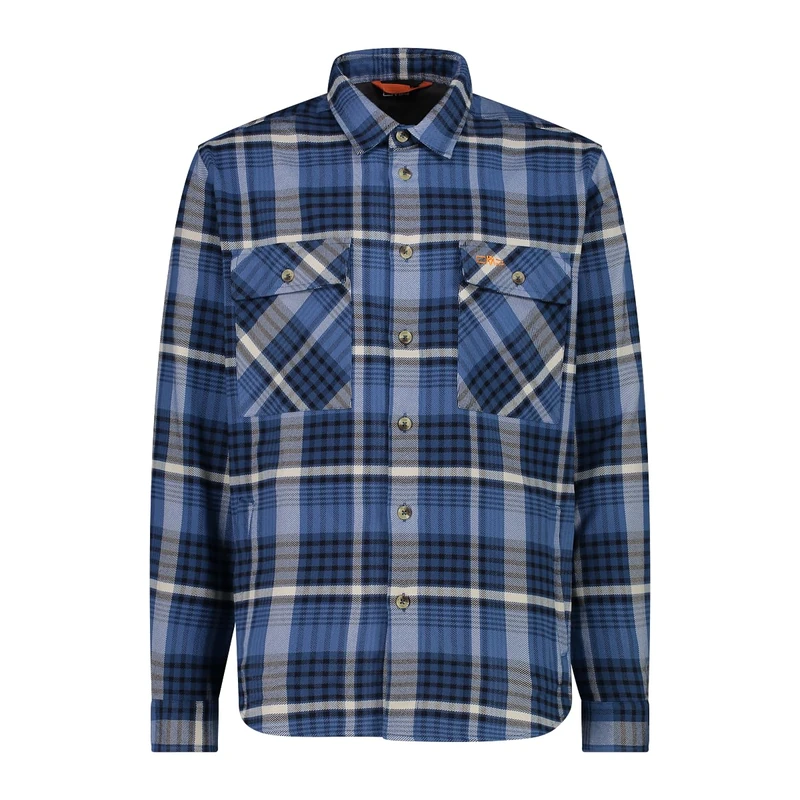 CMP Men's Camicia Da Uomo in Flanella Button Down Shirt, B.Blue-Bluestone-White, 56 - Image 1