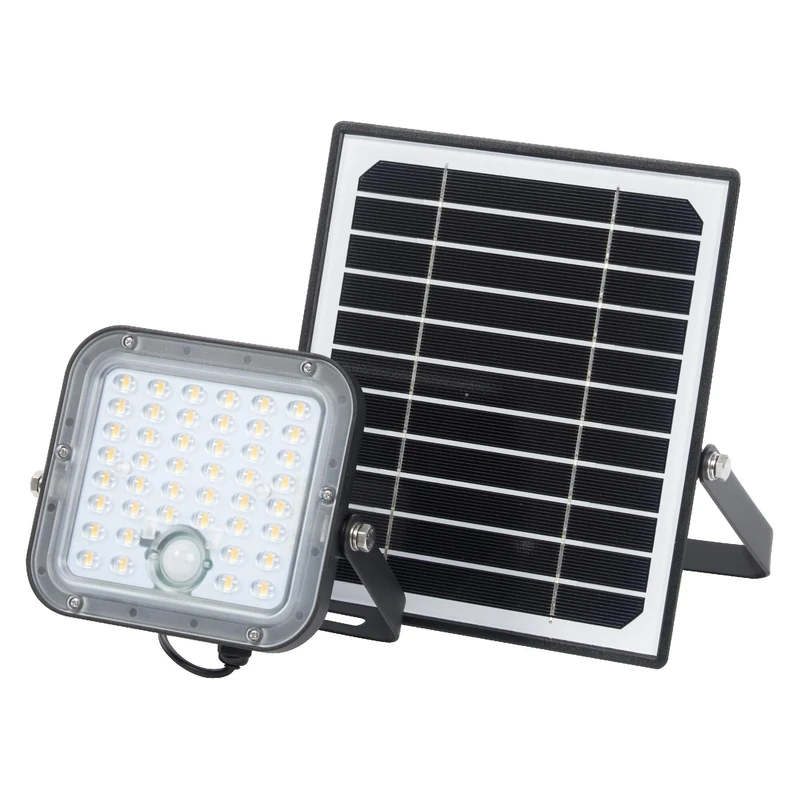 Ledvance Endura Outdoor Black LED Solar Floodlight with Solar Panel 5M Cable with Remote Control and PIR Motion Sensor 10W 1400lm 840 4000K Light Colour EEK A