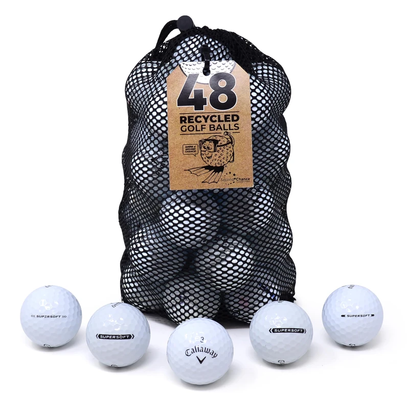 Second Chance Recycled Lake Golf Balls, Used Golf Balls - 48 Pack - Grade A for Callaway Supersoft Golf Balls