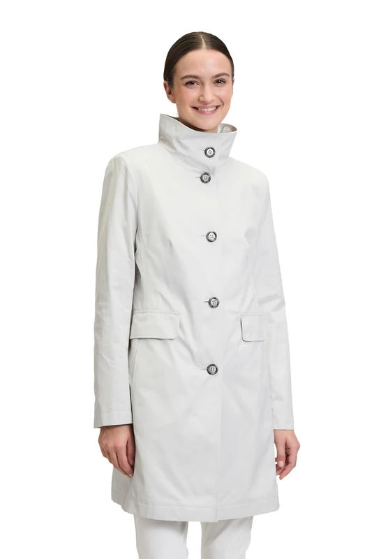 Gil Bret Women's Summer Coat with Stand-Up Collar, Glacier White, 16