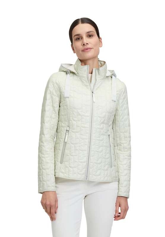 Gil Bret Women's Quilted Jacket with Hood, Silver Rock, 14