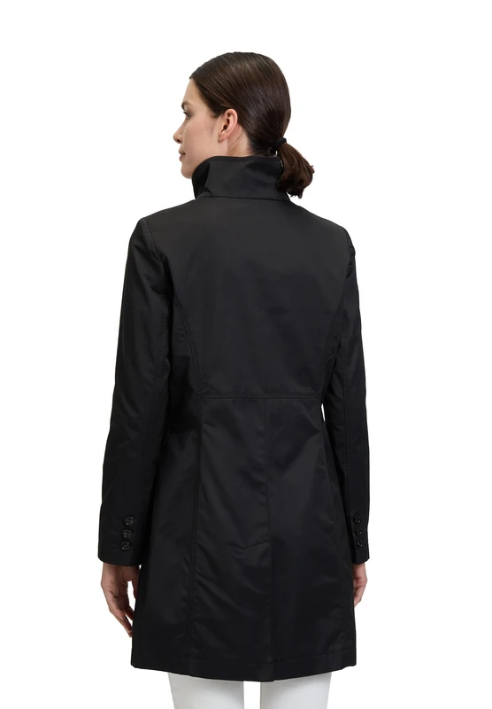 Gil Bret Women's Summer Coat with Stand-Up Collar, jet black, 16