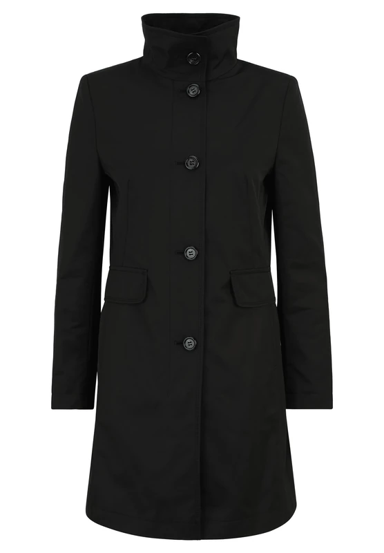 Gil Bret Women's Summer Coat with Stand-Up Collar, jet black, 16