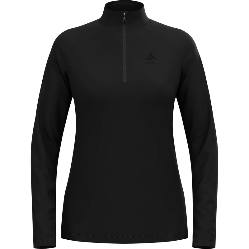 Odlo Women's Essential Light Fleece Jumper, Midlayer with Half Zip, Long Sleeve Hiking Shirt