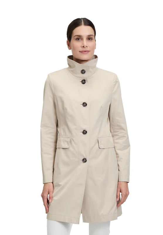 Gil Bret Women's Summer Coat with Stand-Up Collar, Silver beige, 16